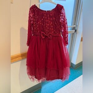 Tip Top Red Sequence  Longsleeve formal dress